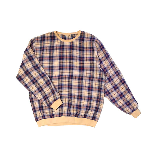 Nº68 M-Sweater Apricot/Navy Checked