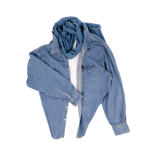 Nº75 Extended Jeansshirt Vintage Denim Blue
