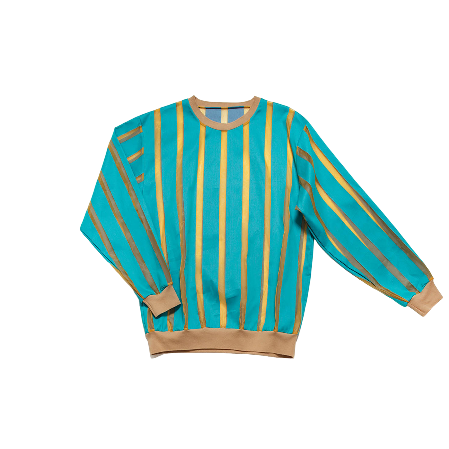 Nº71 M-Sweater Turquoise Stripes
