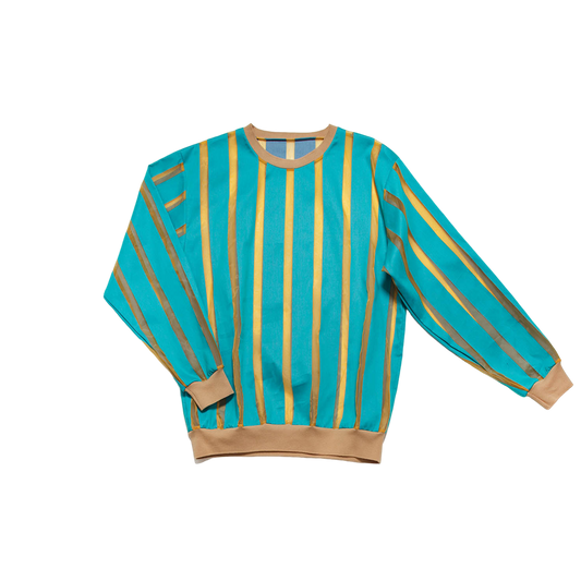 Nº71 M-Sweater Turquoise Stripes
