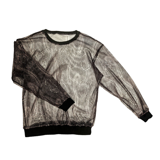 Nº74 M-Sweater Grey Paisley